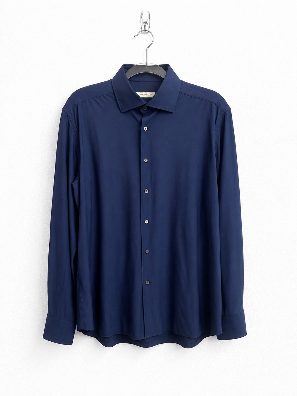 Corneliani Navy Stretch Dress Shirt